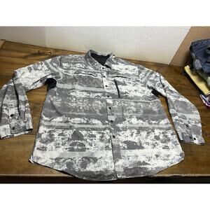 PELAGIC Eclipse Pro Series Guide Shirt 2XL Gray Camo Button Up Long Sleeve